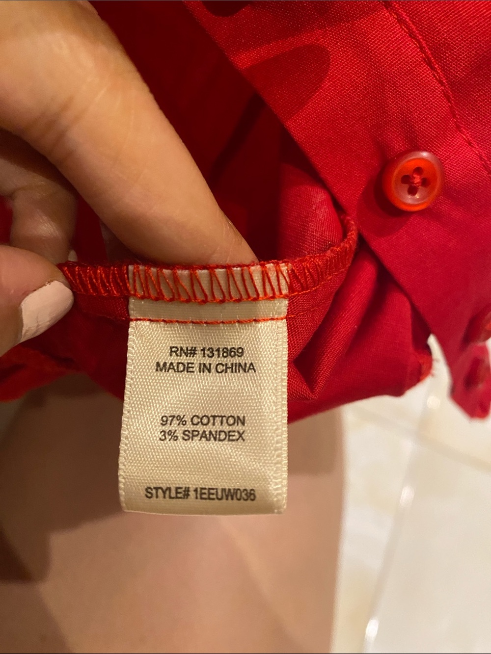 Red Ruffle-Trim Button-Front Camisole - Picture 3 of 4